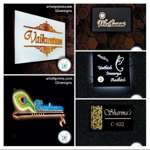 Backlir led house name plate manufacturer Karnataka.artsnprints.com shop online and get door delivery across Karnataka