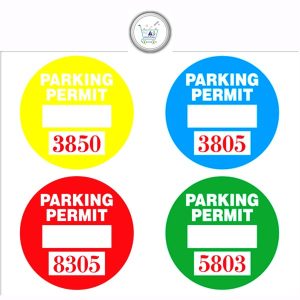 Apartment Parking permit sticker shop online for car and bike door delivery by Karnataka.artsNprints.com